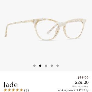 Diff Eyewear Jade Blue-Light Blocking Glasses in Cashmere